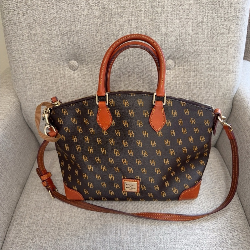 Dooney & Bourke Brown and Gold Satchel